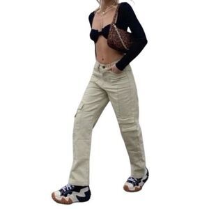 LIONESS Stacy cargo jean denim beige Small/4